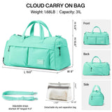 Hanke Cloud Carry On Luggage Bags for Travel Carry On Bag for Women Lightweight Travel Tote Bag Overnight Weekender Bag,Mint Green