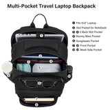 Hanke College Laptop Backpack Multi - Pocket, 18 - Inch Large Travel Backpack for Men Women, Water Resistant College Bookbag for 15.6 Inch Laptop, Casual Daily Personal Item Size Airline Approved,Black
