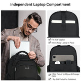 Hanke College Laptop Backpack Multi - Pocket, 18 - Inch Large Travel Backpack for Men Women, Water Resistant College Bookbag for 15.6 Inch Laptop, Casual Daily Personal Item Size Airline Approved,Black