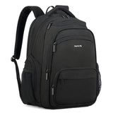 Hanke College Laptop Backpack Multi-Pocket, 18-Inch Large Travel Backpack for Men Women, Water Resistant College Bookbag for 15.6 Inch Laptop, Casual Daily Personal Item Size Airline Approved,Black