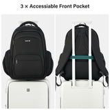 Hanke College Laptop Backpack Multi - Pocket, 18 - Inch Large Travel Backpack for Men Women, Water Resistant College Bookbag for 15.6 Inch Laptop, Casual Daily Personal Item Size Airline Approved,Black