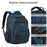 Hanke College Laptop Backpack Multi - Pocket, 18 - Inch Large Travel Backpack for Men Women, Water Resistant College Bookbag for 15.6 Inch Laptop, Casual Daily Personal Item Airline Approved,Navy Blue