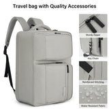 Hanke Convertible Laptop Bag, 3 In 1 Briefcase Backpack 17.3 Inch Computer Bag for Men Women, Travel Laptop Briefcase Messenger Bag, Underseat Carry On Personal Item, Rock Grey