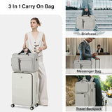 Hanke Convertible Laptop Bag, 3 In 1 Briefcase Backpack 17.3 Inch Computer Bag for Men Women, Travel Laptop Briefcase Messenger Bag, Underseat Carry On Personal Item, Rock Grey