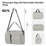 Hanke Convertible Laptop Bag, 3 In 1 Briefcase Backpack 17.3 Inch Computer Bag for Men Women, Travel Laptop Briefcase Messenger Bag, Underseat Carry On Personal Item, Rock Grey