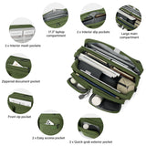 Hanke Convertible Laptop Bag, 3 In 1 Briefcase Backpack 17.3 Inch Computer Bag for Men Women, Travel Laptop Briefcase Messenger Bag, Underseat Carry On Personal Item, Pine Green