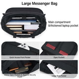 Hanke Durable Messenger Bag for Men with 15.6 Laptop Case, Business Cross Body Bag Briefcase for Women,School or Work Tote Bag Large Messanger Bag.（Black）
