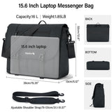 Hanke Durable Messenger Bag for Men with 15.6 Laptop Case, Business Cross Body Bag Briefcase for Women,School or Work Tote Bag Large Messanger Bag.（Black）