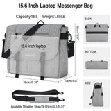 Hanke Durable Messenger Bag for Men with 15.6 Laptop Case, Business Cross Body Bag Briefcase for Women,School or Work Tote Bag Large Messanger Bag.（Light Grey）