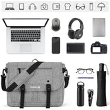 Hanke Durable Messenger Bag for Men with 15.6 Laptop Case, Business Cross Body Bag Briefcase for Women,School or Work Tote Bag Large Messanger Bag.（Light Grey）