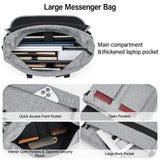 Hanke Durable Messenger Bag for Men with 15.6 Laptop Case, Business Cross Body Bag Briefcase for Women,School or Work Tote Bag Large Messanger Bag.（Light Grey）