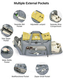 Hanke Expandable Carry On Luggage Bag,3 in 1 Duffle Bag for Travel,45L - 55L Weekender Overnight Bag with 15.6" Compartment for Women & Men (Grey)
