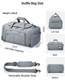 Hanke Expandable Carry On Luggage Bag,3 in 1 Duffle Bag for Travel,45L - 55L Weekender Overnight Bag with 15.6" Compartment for Women & Men (Grey)