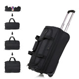 Hanke Expandable Carry On Luggage Suitcases with Wheels Foldable Duffle Bag for Travel Carry On suitcase Weekend Bag for Women Men（Black）