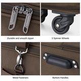 Hanke Expandable Collapsible Luggage with Wheels Suitcase, Rolling Travel Bag, Duffel Garment Tote Bag for Men Women, Lightweight Suitcase, Large Capacity Luggage with Spinner Wheel (Coffee)