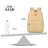 Hanke Expandable Laptop Backpack for Women and Men, 24L - 30L Travel Backpack, 15.6 Inch College Laptop Bookbag for School Work, Water Resistant Carry On Personal Item Bag, Khaki
