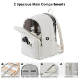 Hanke Expandable Laptop Backpack for Women and Men, 24L - 30L Travel Backpack, 15.6 Inch College Laptop Bookbag for School Work, Water Resistant Carry On Personal Item Bag, White