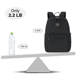 Hanke Expandable Laptop Backpack for Women and Men, 24L - 30L Travel Backpack, 15.6 Inch College Laptop Bookbag for School Work, Water Resistant Carry On Personal Item Bag, Black