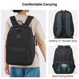Hanke Expandable Laptop Backpack for Women and Men, 24L - 30L Travel Backpack, 15.6 Inch College Laptop Bookbag for School Work, Water Resistant Carry On Personal Item Bag, Black