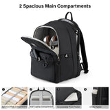 Hanke Expandable Laptop Backpack for Women and Men, 24L - 30L Travel Backpack, 15.6 Inch College Laptop Bookbag for School Work, Water Resistant Carry On Personal Item Bag, Black