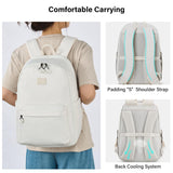 Hanke Expandable Laptop Backpack for Women and Men, 24L - 30L Travel Backpack, 15.6 Inch College Laptop Bookbag for School Work, Water Resistant Carry On Personal Item Bag, White
