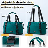 Hanke Expandable Tote Bag Foldable Duffle Bag for Travel Carry on Weekend Bag for Women with Adjustable Shoulder Strap Gym Bag for Men Garment Bag.（Jungle Green）