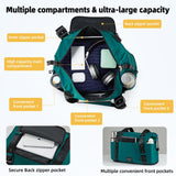 Hanke Expandable Tote Bag Foldable Duffle Bag for Travel Carry on Weekend Bag for Women with Adjustable Shoulder Strap Gym Bag for Men Garment Bag.（Jungle Green）