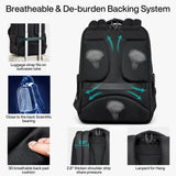 Hanke Expandable Travel Backpack 16 Inch, Full - Open Laptop Backpack Fits 15.6 Inch, Carry On Personal Item Bag with Luggage Strap, Business Work Backpack for Women Men, Black