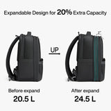 Hanke Expandable Travel Backpack 16 Inch, Full - Open Laptop Backpack Fits 15.6 Inch, Carry On Personal Item Bag with Luggage Strap, Business Work Backpack for Women Men, Black