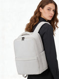 Hanke Expandable Travel Backpack 17 Inch, Full - Open Laptop Backpack Fits 15.6 Inch, Carry On Personal Item Bag with Luggage Strap, Business Work Backpack for Women Men, Light Grey