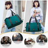 Hanke Expandable Travel Tote Bag 39L, Foldable Duffle Bag for Travel, Carry On Weekend Bags for Women With Multiple Pockets（Jungle Green）