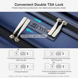 Hanke Grace Carry On Luggage with Wheels Airline Approved Hard Shell Suitcases with Front Pocket，Top Opening Luggage with TSA Lock for Short Business Travel，Dark Blue