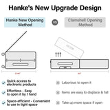 Hanke Grace Hard Shell Suitcases with Wheels,20 Inch Carry On Luggage Airline Approved with Aluminum Frame, Travel suitcase with Front Pocket Travel Luggage for Short Business Trips, Smoke White.