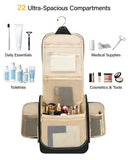 Hanke Hanging Travel Toiletry Bag for Men and Women, Water - Resistant Toiletries Bag Makeup Organizer with Hook, Cosmetic Bag for Bathroom & Travel Essentials Accessories, Navy Blue