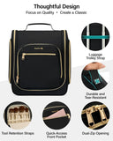 Hanke Hanging Travel Toiletry Bag for Men and Women, Water - Resistant Toiletries Bag Makeup Organizer with Hook, Cosmetic Bag for Bathroom & Travel Essentials Accessories, Navy Blue