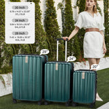 Hanke Hardshell Luggage Sets 2 Piece Extra Large Suitcases with Lock,28 Inch Luggage with Spinner Wheels, Travel Suitcase for Women Men 20 29Inch,Blackish Green