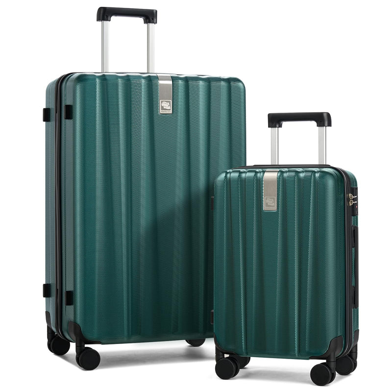 Hanke Hardshell Luggage Sets 2 Piece Extra Large Suitcases with Lock,28 Inch Luggage with Spinner Wheels, Travel Suitcase for Women Men 20 29Inch,Blackish Green