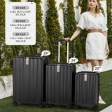Hanke Hardshell Luggage Sets 2 Piece Extra Large Suitcases with Lock,28 Inch Luggage with Spinner Wheels, Travel Suitcase for Women Men 20 29Inch,Jet Black