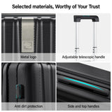 Hanke Hardshell Luggage Sets 2 Piece Extra Large Suitcases with Lock,28 Inch Luggage with Spinner Wheels, Travel Suitcase for Women Men 20 29Inch,Jet Black