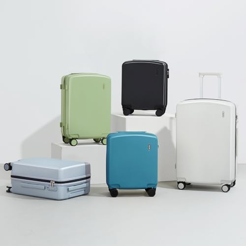 Hanke Hardside Carry - On Luggage 22x14x9 Airline Approved, 20 Inch Hard Shell Suitcases with Spinner Wheels, PC Hardshell Small Rolling Suitcase for Women Men with Tsa Lock(Smoke White)