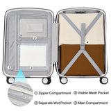 Hanke Hardside Carry - On Luggage 22x14x9 Airline Approved, 20 Inch Hard Shell Suitcases with Spinner Wheels, PC Hardshell Small Rolling Suitcase for Women Men with Tsa Lock(Smoke White)