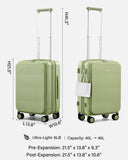 Hanke Hardside Expandable Carry On Luggage, 20 Inch Top Opening Trunk Luggages with Spinner Wheels, All - PC Hard Shell Carry - On Suitcase, Lightweight & TSA Airline Approved (Bamboo Green, 46L)