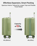 Hanke Hardside Expandable Carry On Luggage, 20 Inch Top Opening Trunk Luggages with Spinner Wheels, All - PC Hard Shell Carry - On Suitcase, Lightweight & TSA Airline Approved (Bamboo Green, 46L)