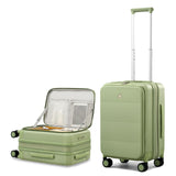 Hanke Hardside Expandable Carry On Luggage, 20 Inch Top Opening Trunk Luggages with Spinner Wheels, All - PC Hard Shell Carry - On Suitcase, Lightweight & TSA Airline Approved (Bamboo Green, 46L)