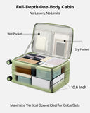 Hanke Hardside Expandable Carry On Luggage, 20 Inch Top Opening Trunk Luggages with Spinner Wheels, All - PC Hard Shell Carry - On Suitcase, Lightweight & TSA Airline Approved (Bamboo Green, 46L)