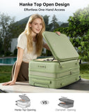 Hanke Hardside Expandable Carry On Luggage, 20 Inch Top Opening Trunk Luggages with Spinner Wheels, All - PC Hard Shell Carry - On Suitcase, Lightweight & TSA Airline Approved (Bamboo Green, 46L)