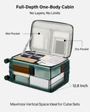 Hanke Hardside Expandable Checked Luggage, 24 Inch Top Opening Trunk Luggages with Spinner Wheels, All - PC Hard Shell Suitcase, Lightweight TSA Checked - Medium(Blackish Green, 83L)