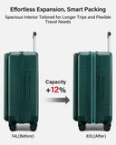 Hanke Hardside Expandable Checked Luggage, 24 Inch Top Opening Trunk Luggages with Spinner Wheels, All - PC Hard Shell Suitcase, Lightweight TSA Checked - Medium(Blackish Green, 83L)