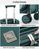 Hanke Hardside Expandable Checked Luggage, 24 Inch Top Opening Trunk Luggages with Spinner Wheels, All - PC Hard Shell Suitcase, Lightweight TSA Checked - Medium(Blackish Green, 83L)