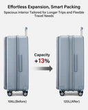 Hanke Hardside Expandable Large Checked Luggage, 28 Inch Top Opening Trunk Luggages with Spinner Wheels, All - PC Hard Shell Suitcase, Lightweight TSA Approved (Grey, 120L)